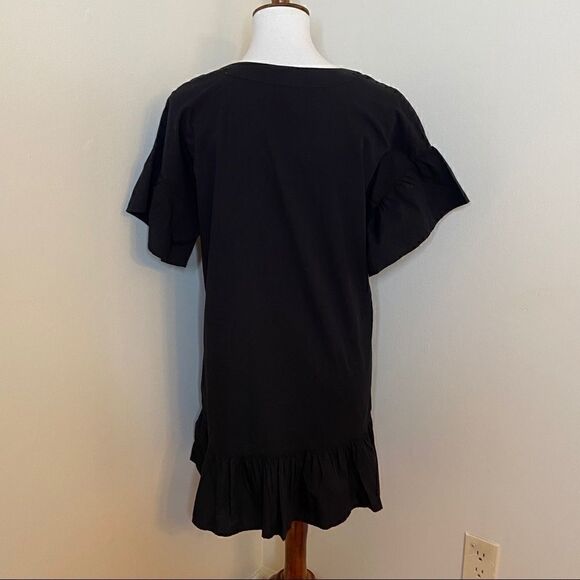 NEW Lucky Brand Black Popover Lace Up Front Dress - Picture 3 of 5